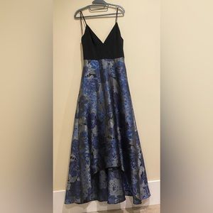 Badgley Mischka Blue Floral Gown